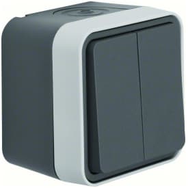 Berker W.1 Kroneafbryder, IP55, Grå