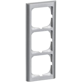 LK Fuga Softline 63 ramme, 3 modul, lodret, metallic