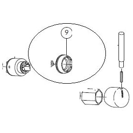 Børma møtrik til greb/kartusche