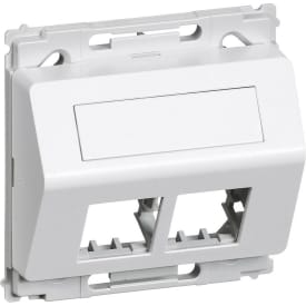 LK Opus 66 Dataudtag uden montageramme 2xRJ45, SkrĂĄ, 1 modul, Hvid