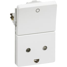 LK Fuga stikkontakt med afbryder & jord, 1,5 modul, hvid