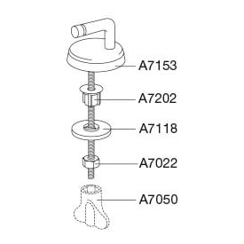 Pressalit beslagsæt til træsæder, lang, rustfri