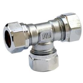 Vatette T-koppling, förkromade, Förminskade 12x15mm