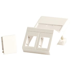 Dataudtag til 2 x Keystone, skrå, hvid, Type F, 1,5M