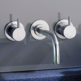 Vola 1511 servantbatteri for innbygging, 160 mm tut, standard grep, børstet krom