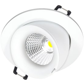Nordtronic Velia Large Tilt downlight, 12,7W/DTW, LED, rund, matt hvit