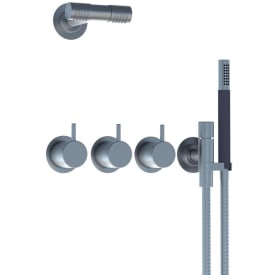 Vola 5471R-081D dusjtermostat, med hode- og hånddusj, børstet krom