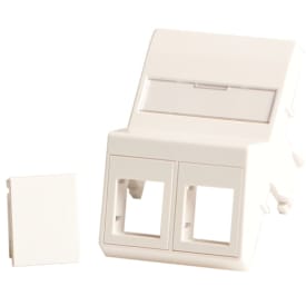 Dataudtag til 2 x Keystone, hvid, skrå, type C