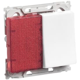 LK OPUS 66 kombi afbryder korrespondance med 2 sløjfeklemmer og ½ modul lampe 250 V i hvid