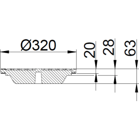 Duco 280/315 mm dæksel med pakning og fjederlås, 40 t, SG SORT