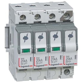 Legrand transientbeskyttelse, type 2, 3P+N, 20 kA