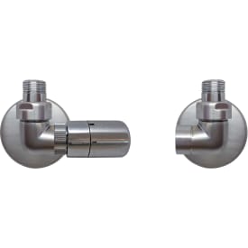 Kriss Corner Rom Plus ventilsett vinkelløpende m/Romtermostat, Børstet krom