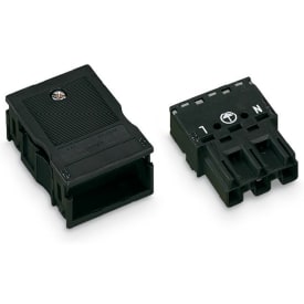 Winsta Hanstik med aflastningskappe 3-polet, sort