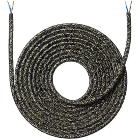 Nielsen Light tygledning, 2x0,75 mm², 4 meter, melerad svart