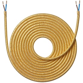 Nielsen Light stoffledning, 2x0,75 mm², 4 meter, skinnende gull