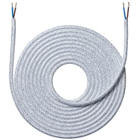Nielsen stoffledning, 2x0,75 mm², 4 meter, skinnende hvit
