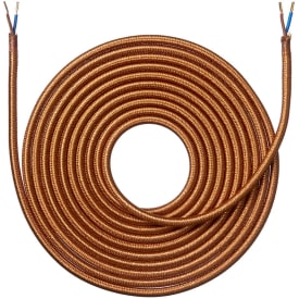 Nielsen Light stoffledning, 2x0,75 mm², 4 meter, skinnende kobber