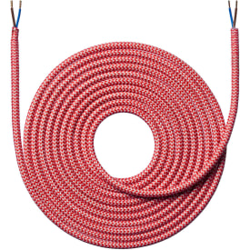 Nielsen Light tygledning, 2x0,75 mm², 4 meter, zigzag röd