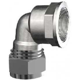 Kompressions-vinkel m/muffe, krom, 10 mm x 1/2"