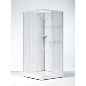 Contura Next NKH duschkabin 90x90 cm, vit profil, mönstrat styren glas