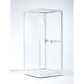 Contura Next NK dusjkabinett 80x80 cm, hvitlakkert profil, mønstret styrenglass