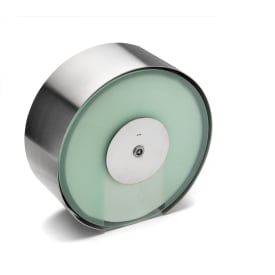 D line toiletrulleholder, akryl/børstet rustfrit stål