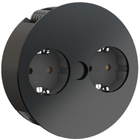 Bachmann Twist stikkontakt, Schuko, mat sort