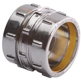 10 stk Kompresjons-samlemuffe, krom, 15 x 12 mm