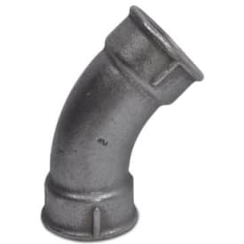 Sort bøjning, muffe/muffe 1/2" - 45°