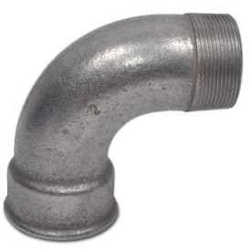 Sort bøjning, muffe/nippel 3/8" - kort