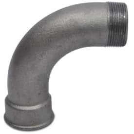 Sort bøjning, muffe/nippel 1 1/4" - lang