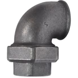 Sort vinkelunion, muffe/muffe 1 1/4"