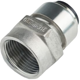 Roth indstik overgangsmuffe, rustfri, 15 mm x 1/2"