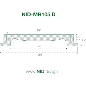 NID 800 mm karm/dæksel, rund, fast, 40 t, komposit