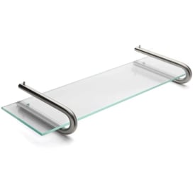 D line hylle, 47x12 cm, børstet rustfritt stål