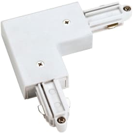 SLV vinkelstykke med udvendig jord til 1-faset påbygningsskinne, hvid