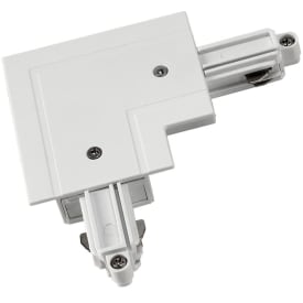 SLV 1F hjørne til indbygningsskinne, udvendig jord, hvid