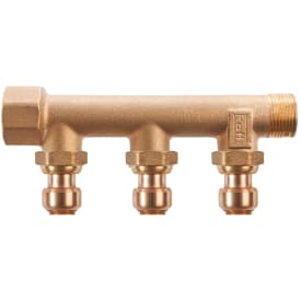 Roth fordelerør, 15 mm x 3/4" , 3 afgreninger, rødgods