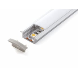 Alu Profil 1, indbygning, 2000 x 23,2 / 17,1 x 8 mm, alu/opal