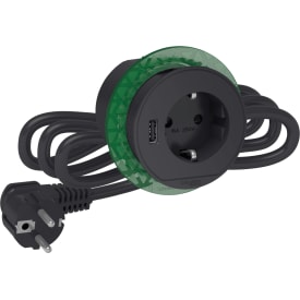 Schneider Unica+ XS bord stikkontakt, USB-A, koksgrå