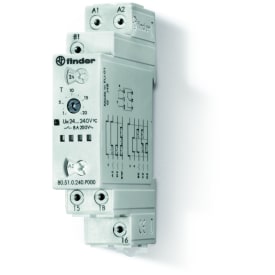 Timer multifunksjon, 24-240V AC/DC, 0,1S-24H med skruterminal