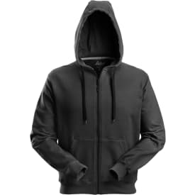 Snickers hættetrøje, 2801 m/lynlås sort, str. 2XL