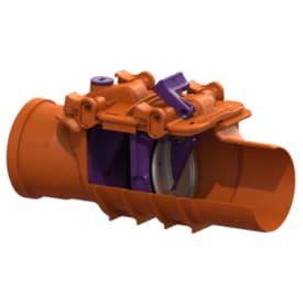 Kessel 160 mm kontraklap t/gråt sp.vand, 2-klap, model 73, rf.