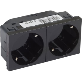 10 stk Mosaic dobelt schuko 4 moduler sort