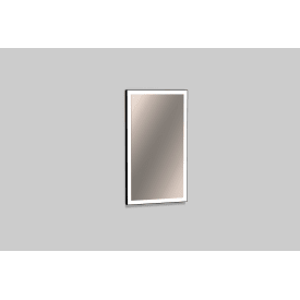 Alape spejl med lys, dæmpbar, 45x80 cm, sort