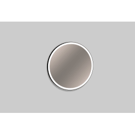 Alape speil med lys, dimbar, Ø75 cm, sort