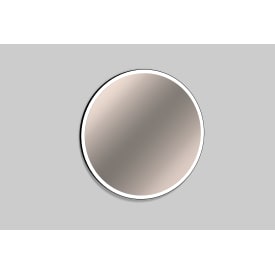 Alape speil med lys, dimbar, Ø100 cm, sort