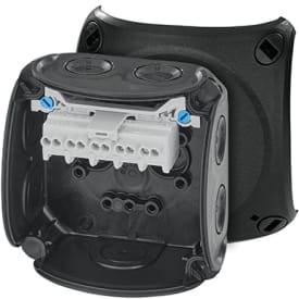 5 stk Hensel DK0202B membrandåse, 93x93 mm, sort