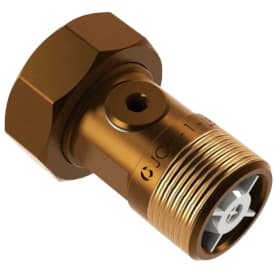 JCH rødgods 40 mm målerforskruning m/kontraventil til vandmåler 3/4"x1/2"