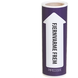 Pipecode Rørmærke - Fjernvarme frem - 80mm x 5m